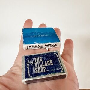 Vintage Whitefish, MT Match Boxes Viking Lodge The Village Shop‎